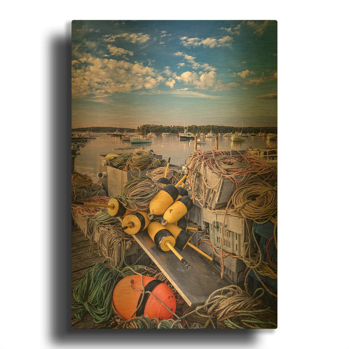 'Summer Sunday In The Harbor' By Rick Berk Gold Metal Wall Art