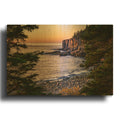 'Otter Cliff Through The Trees' By Rick Berk Gold Metal Wall Art