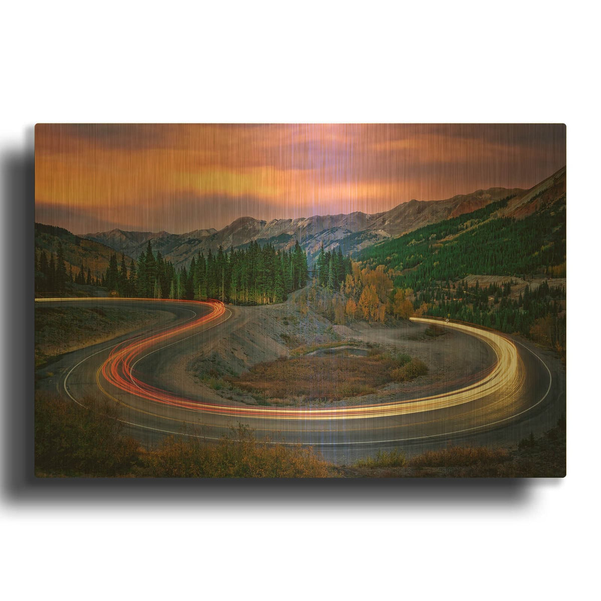 'Switchback' By Rick Berk Gold Metal Wall Art