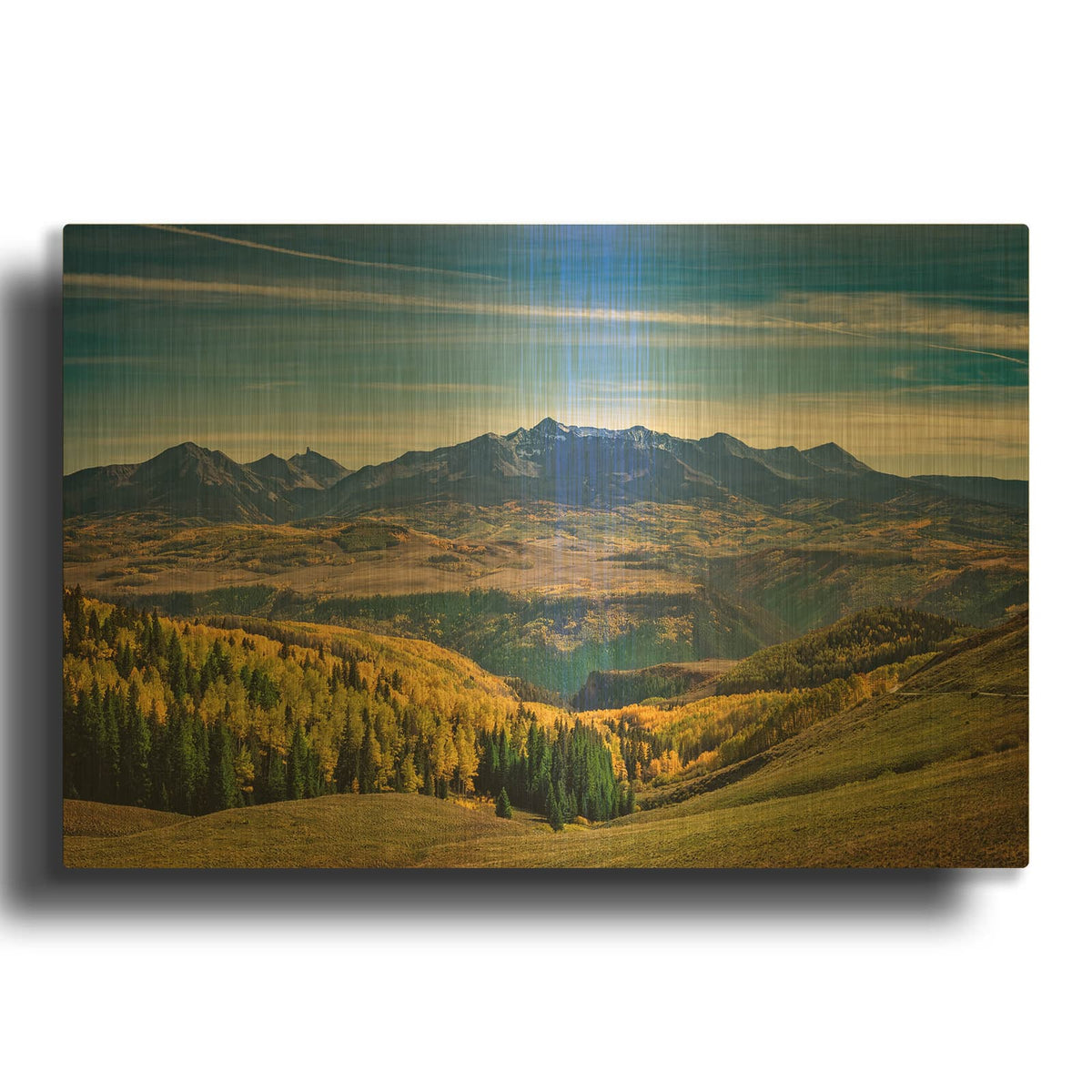 'Wilson Mesa Autumn' By Rick Berk Gold Metal Wall Art