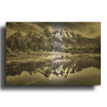 'Teton Reflections' By Rick Berk Gold Metal Wall Art