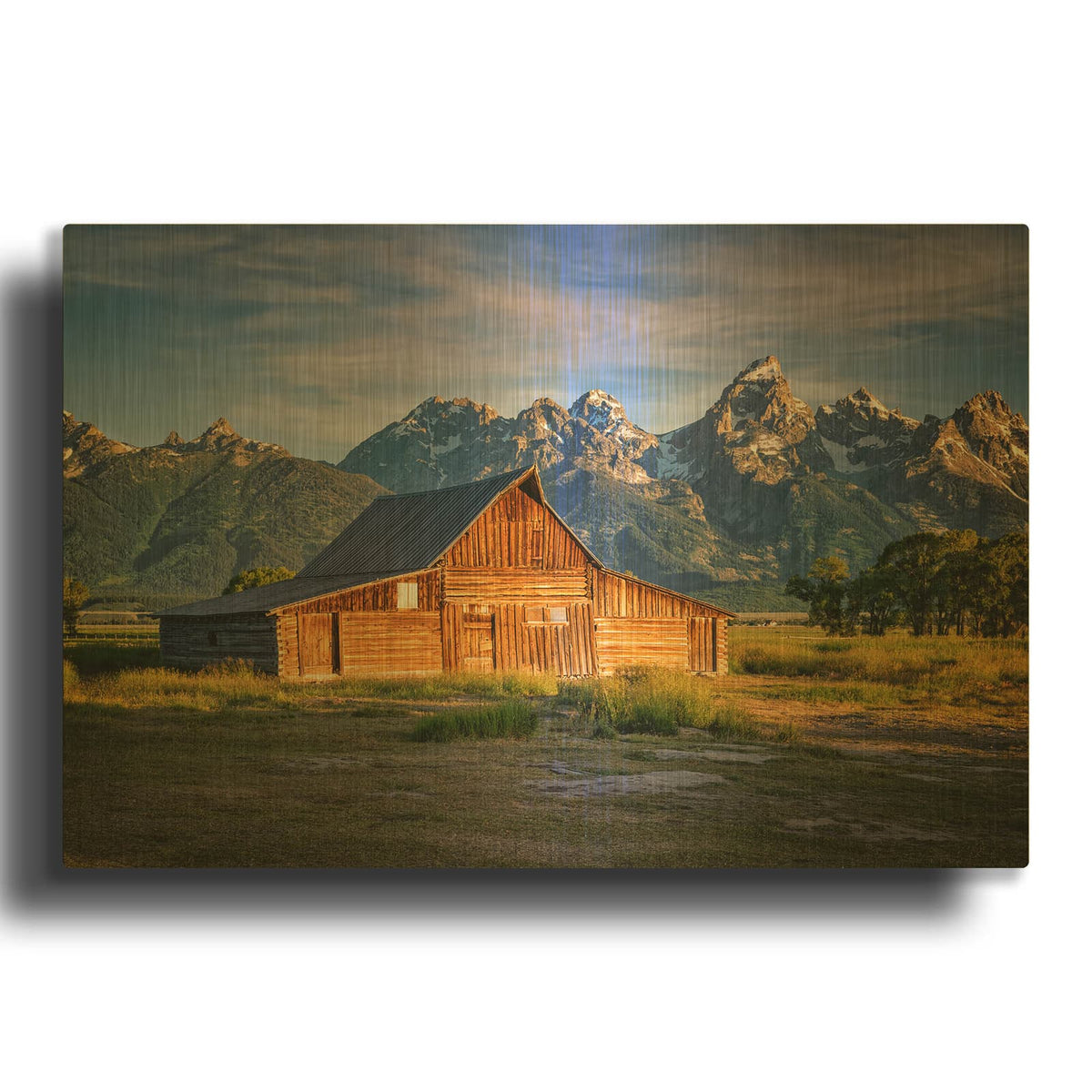 'Ta Moulton Barn' By Rick Berk Gold Metal Wall Art