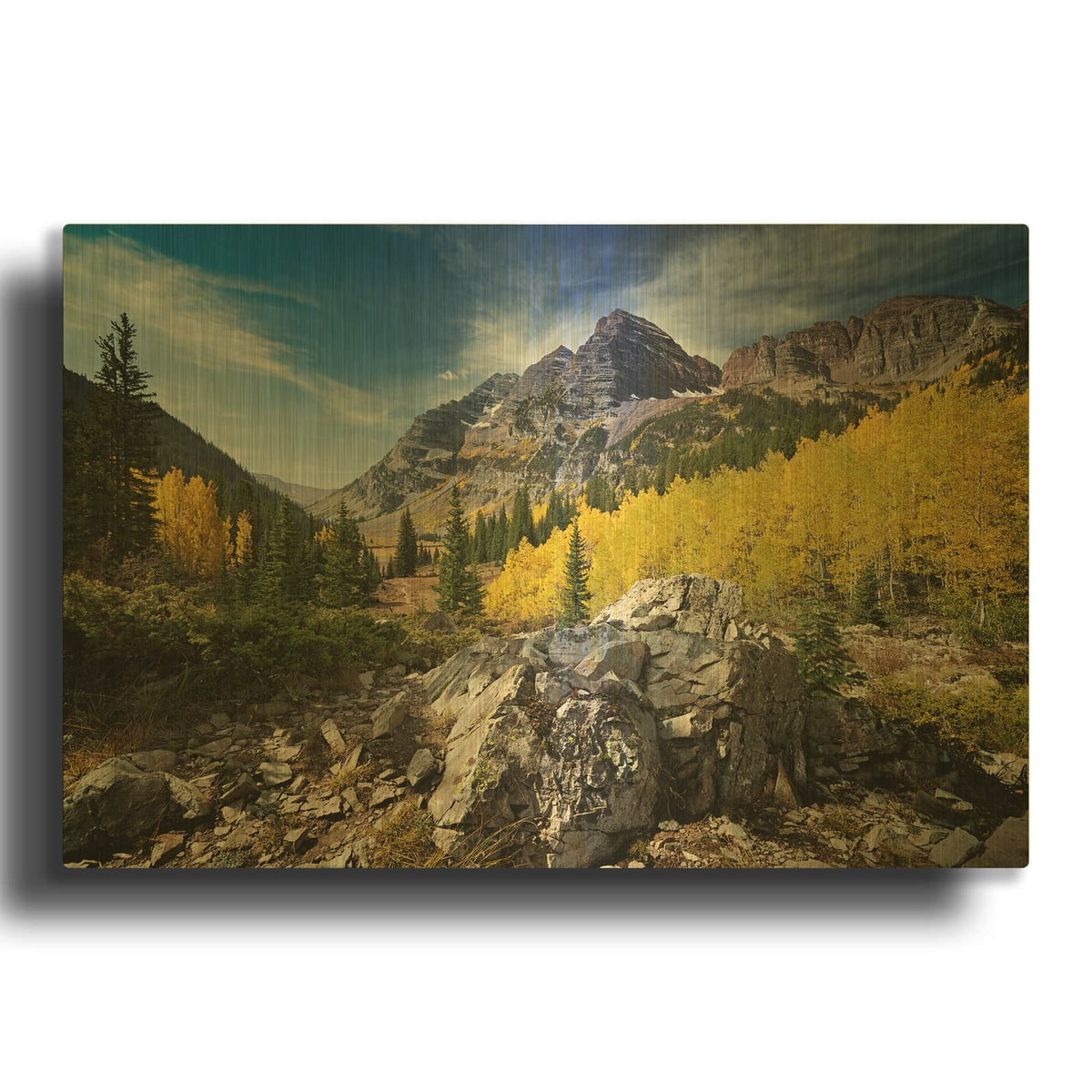 'Rocky Mountain Gold' By Rick Berk Gold Metal Wall Art