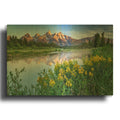 'Teton Wildflowers' By Rick Berk Gold Metal Wall Art