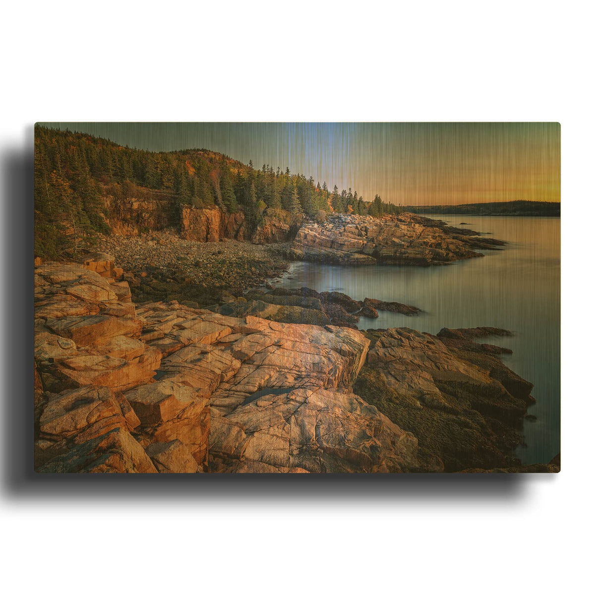 'Monument Cove' By Rick Berk Gold Metal Wall Art