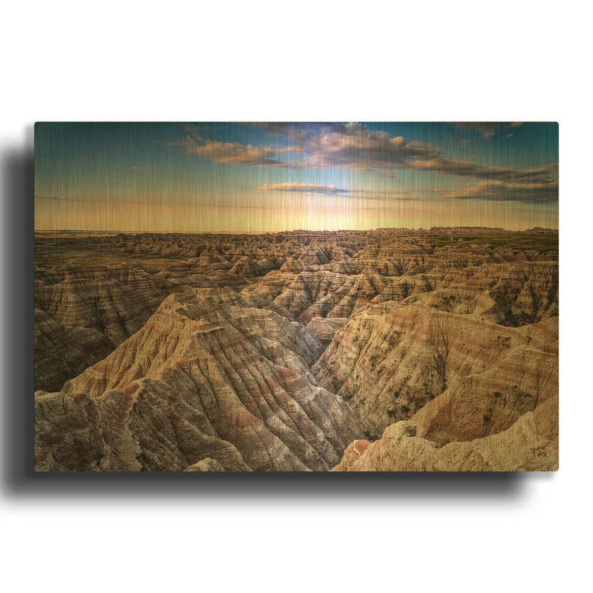 'Badlands IV' By Rick Berk Gold Metal Wall Art