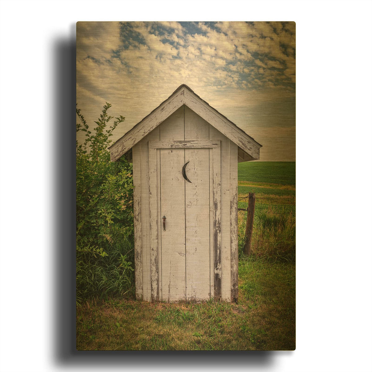 'The Outhouse' By Rick Berk Gold Metal Wall Art