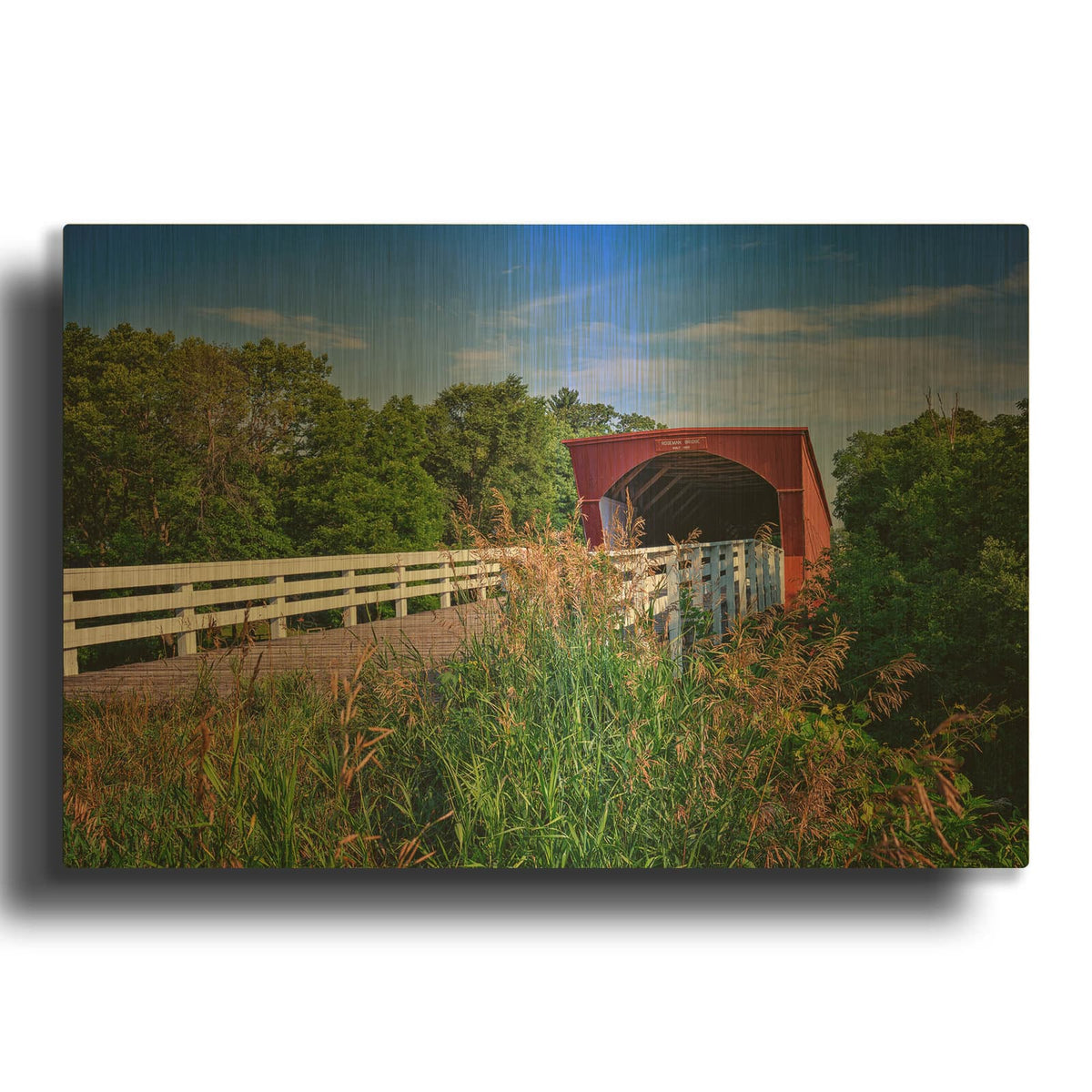 'Roseman Bridge' By Rick Berk Gold Metal Wall Art