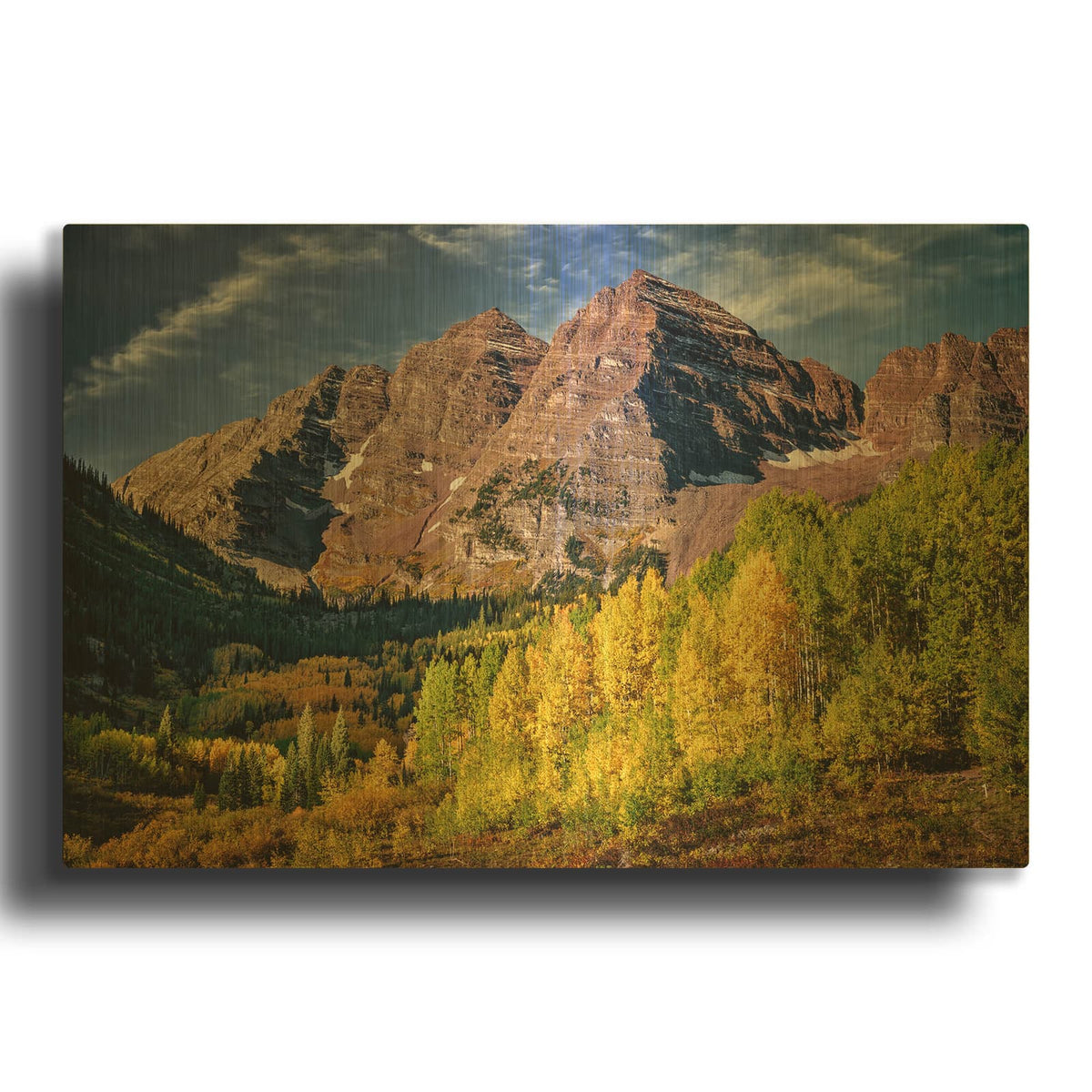 'Autumn At Maroon Bells' By Rick Berk Gold Metal Wall Art