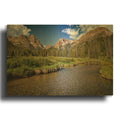 'Fishhook Creek' By Rick Berk Gold Metal Wall Art