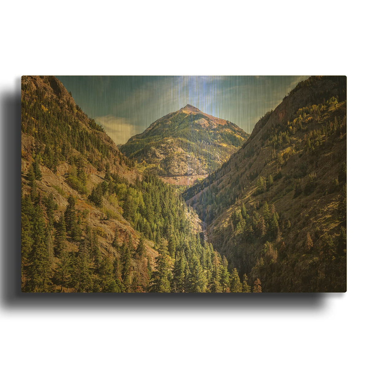 'Abrams Mountain' By Rick Berk Gold Metal Wall Art