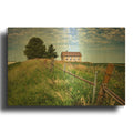 'North River Stone Schoolhouse' By Rick Berk Gold Metal Wall Art