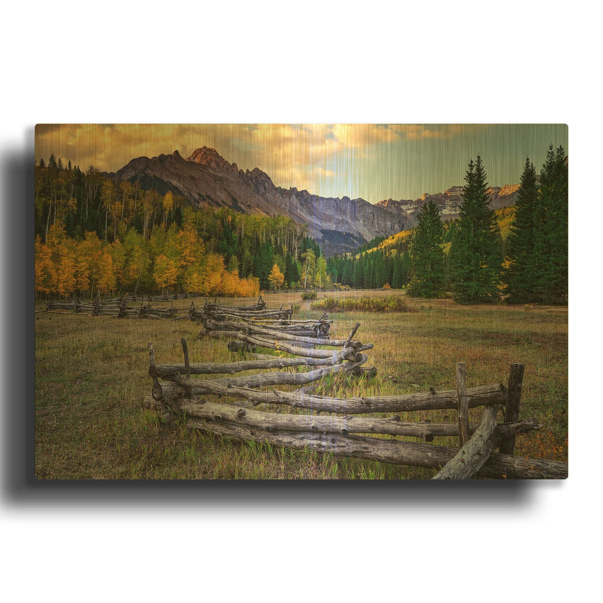 'Mount Sneffels' By Rick Berk Gold Metal Wall Art