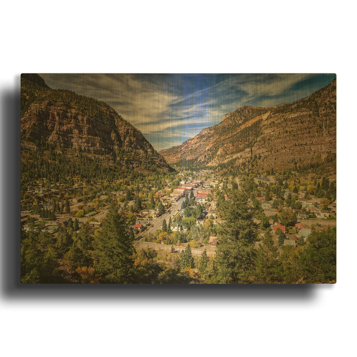 'Ouray Colorado' By Rick Berk Gold Metal Wall Art