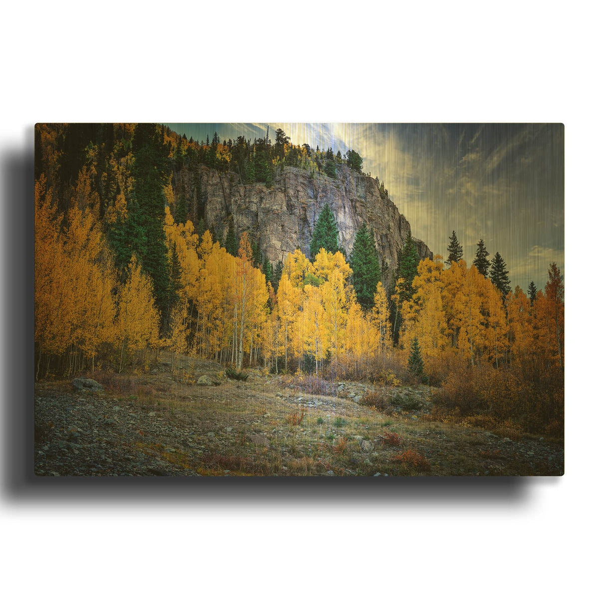 'Autumn In Colorado' By Rick Berk Gold Metal Wall Art
