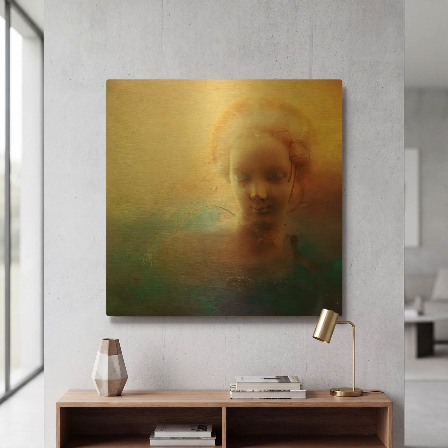 'Anachrone Circles' By Mario Sanchez Nevado Gold Metal Wall Art