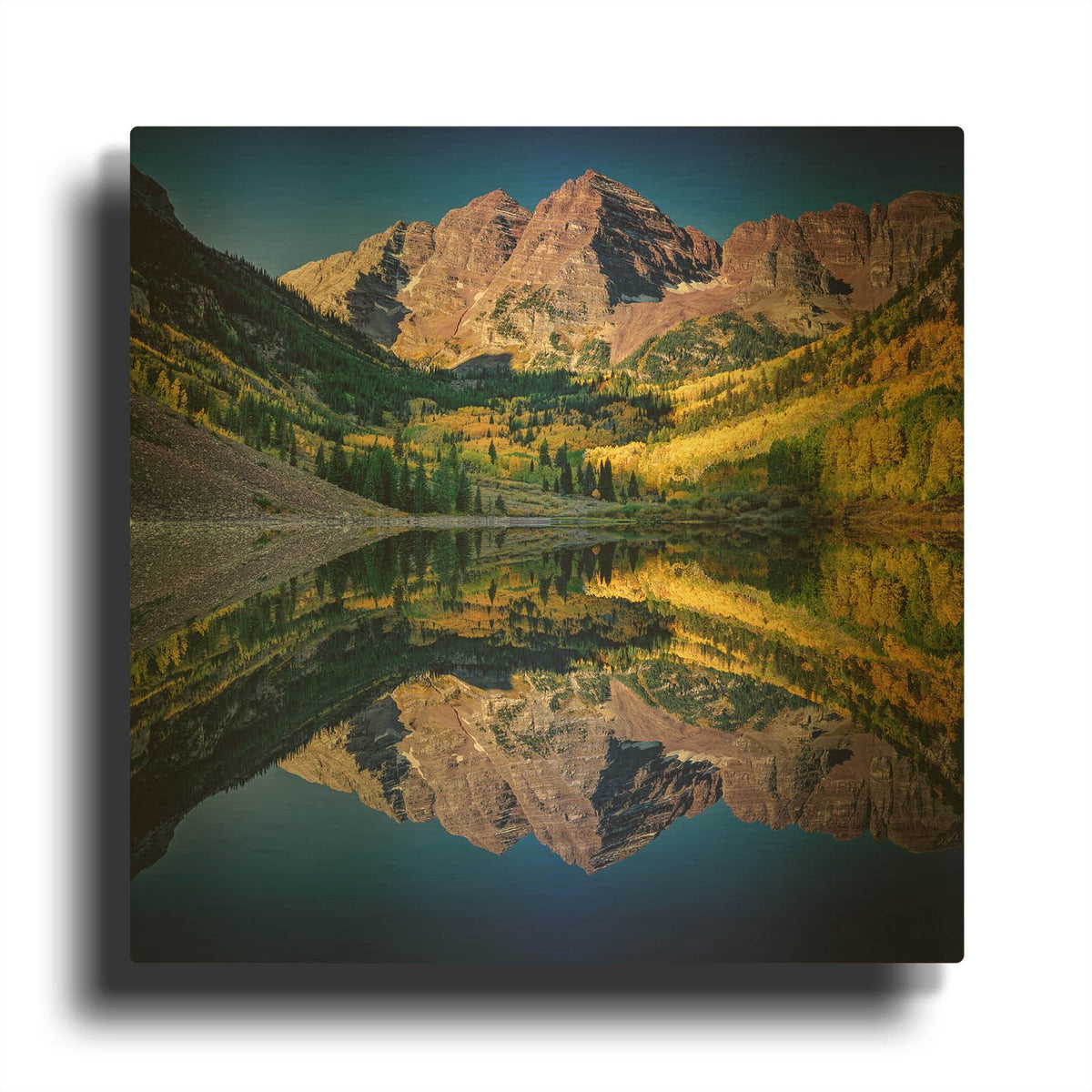 'Maroon Bells' By Rick Berk Gold Metal Wall Art