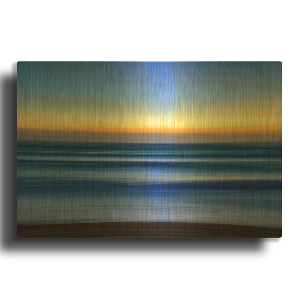 'Sunrise On Miami Beach' By Rick Berk Gold Metal Wall Art