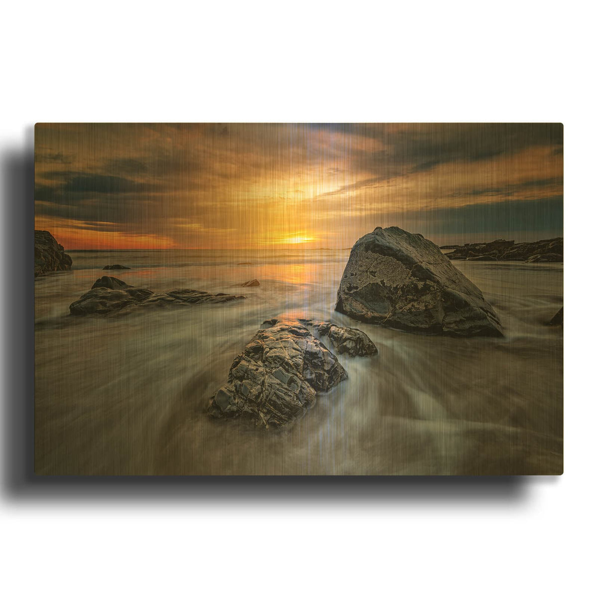 'Spring Sunrise In Ogunquit' By Rick Berk Gold Metal Wall Art