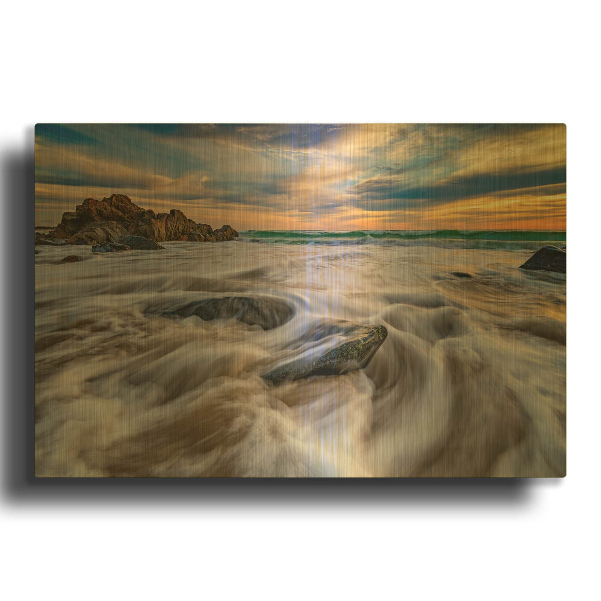 'Incoming Tide In Ogunquit' By Rick Berk Gold Metal Wall Art