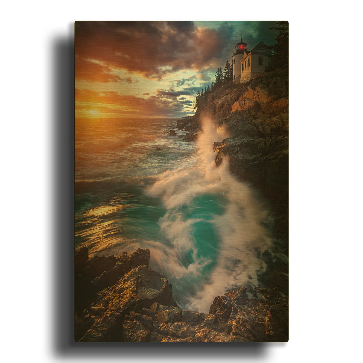 'High Tide At Sunset' By Rick Berk Gold Metal Wall Art