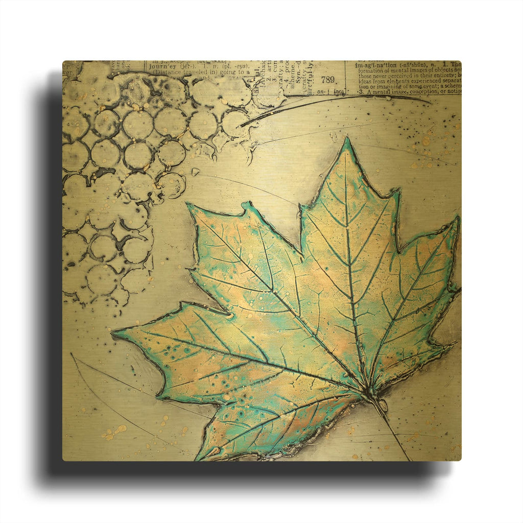 'Channeling Fall 2' By Britt Hallowell Gold Metal Wall Art