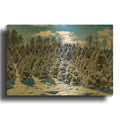 'Snow On The Evergreens' By Rick Berk Gold Metal Wall Art
