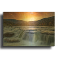 'Sunset At Sandstone Falls' By Rick Berk Gold Metal Wall Art