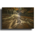 'Autumn Cascade At Dunloup Creek' By Rick Berk Gold Metal Wall Art