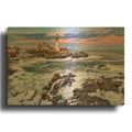 'Winter Sunset At Portland Head' By Rick Berk Gold Metal Wall Art