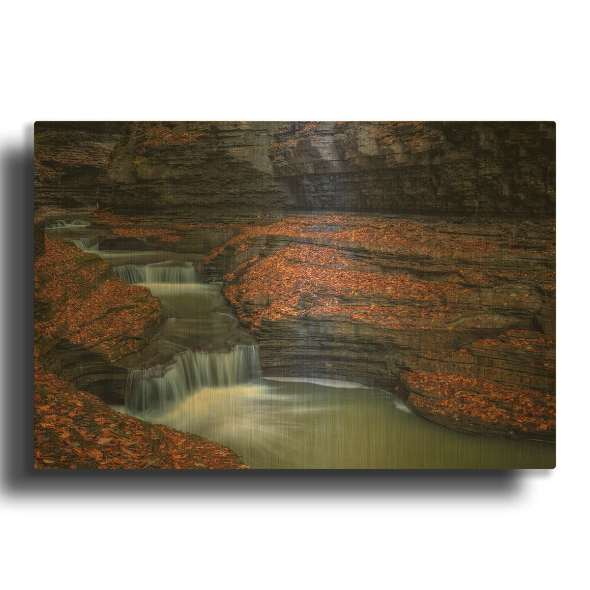 'Autumn In The Glen Of Pools' By Rick Berk Gold Metal Wall Art