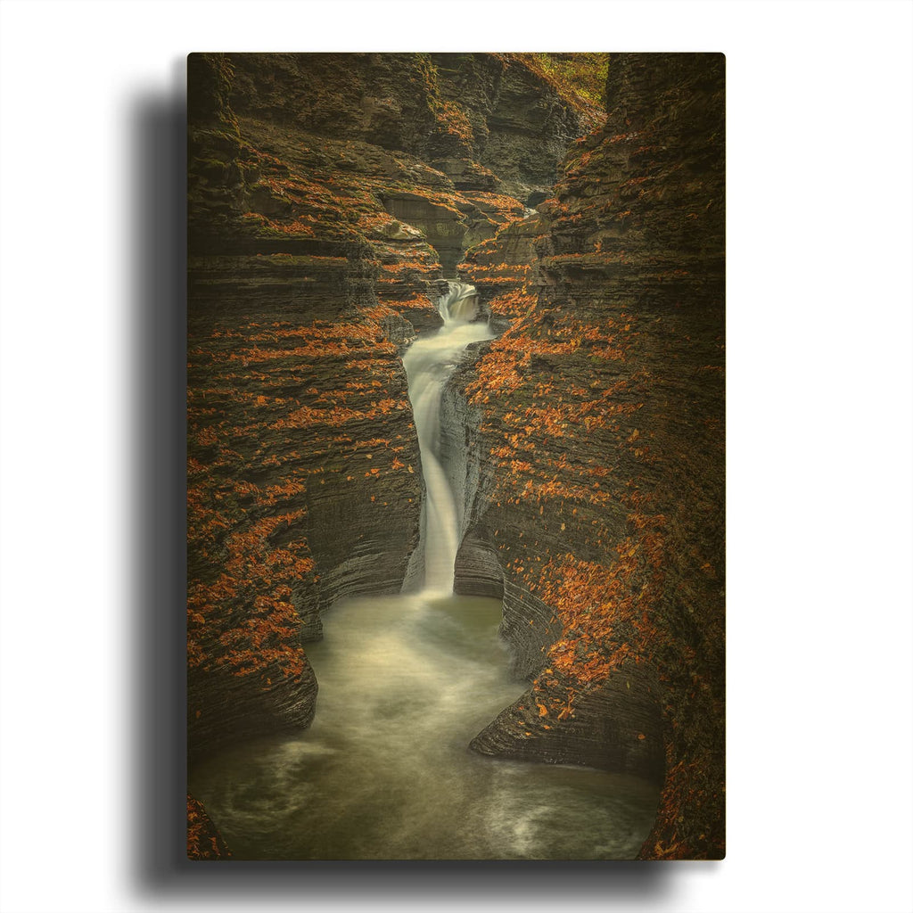 'Pluto Falls And Spiral Gorge' By Rick Berk Gold Metal Wall Art
