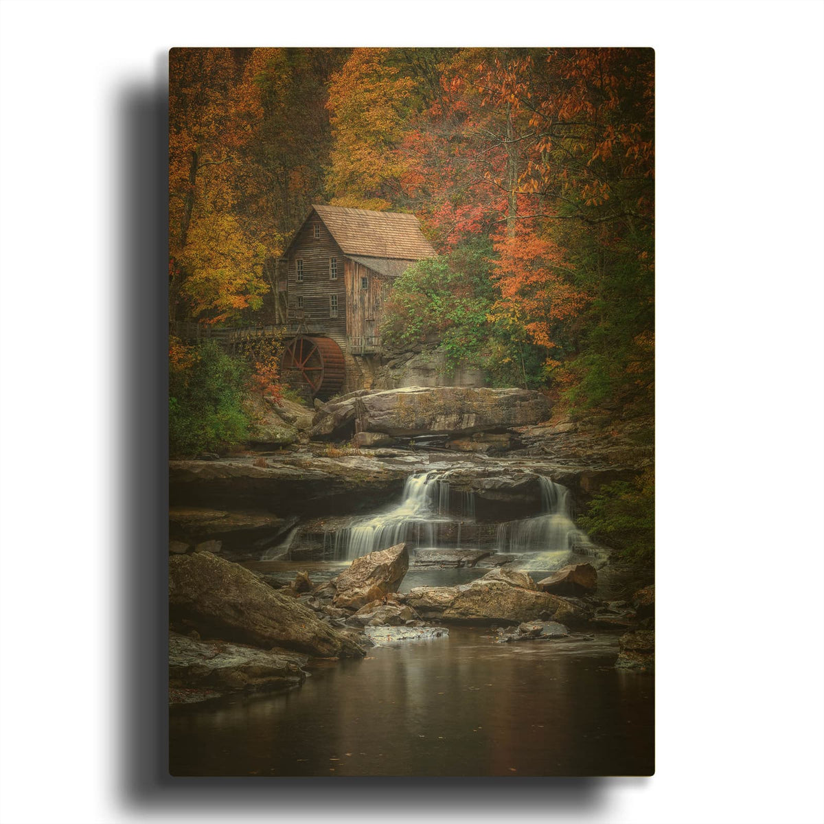 'Glade Creek Grist Mill' By Rick Berk Gold Metal Wall Art
