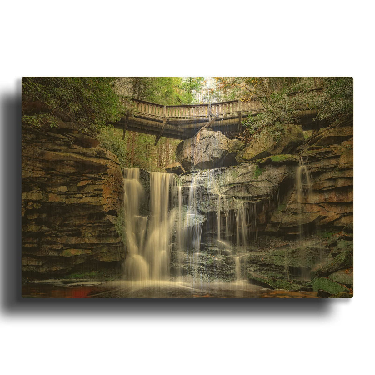 'Elakala Falls' By Rick Berk Gold Metal Wall Art