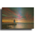 'Cotton Candy Skies At Bug Light' By Rick Berk Gold Metal Wall Art