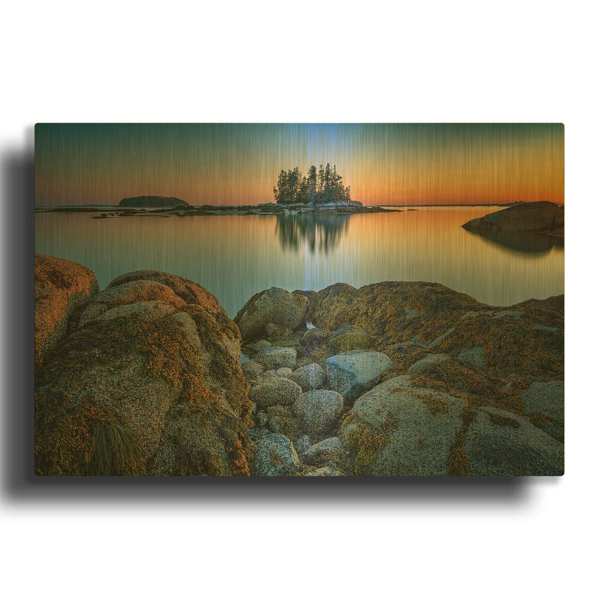 'The View From Sand Beach' By Rick Berk Gold Metal Wall Art