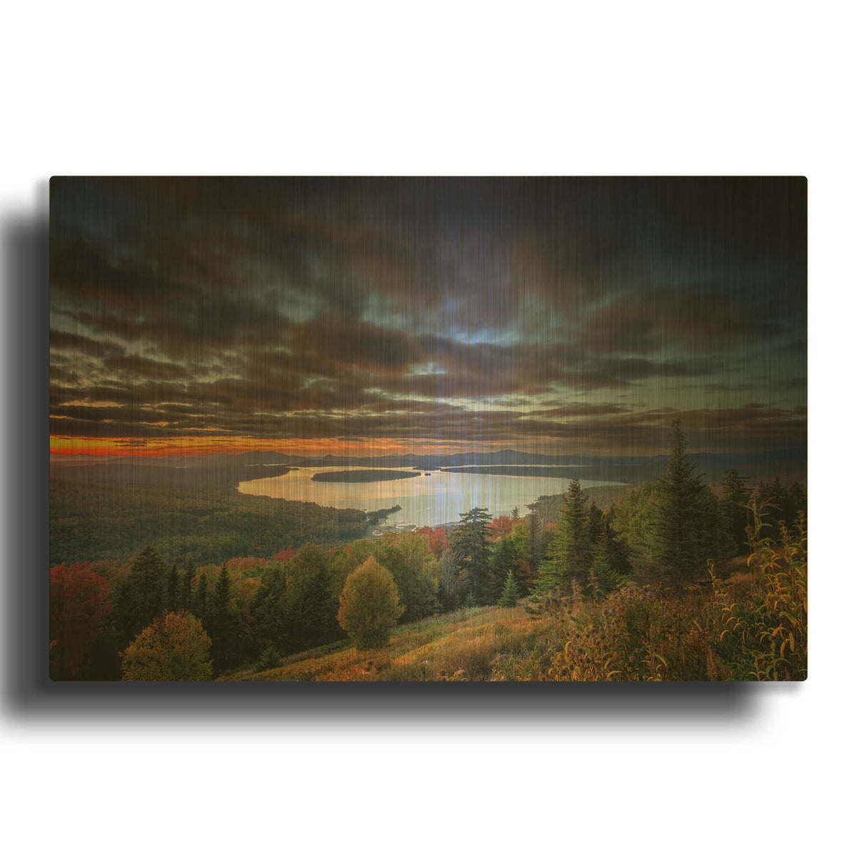 'Dusk At Height Of Land' By Rick Berk Gold Metal Wall Art