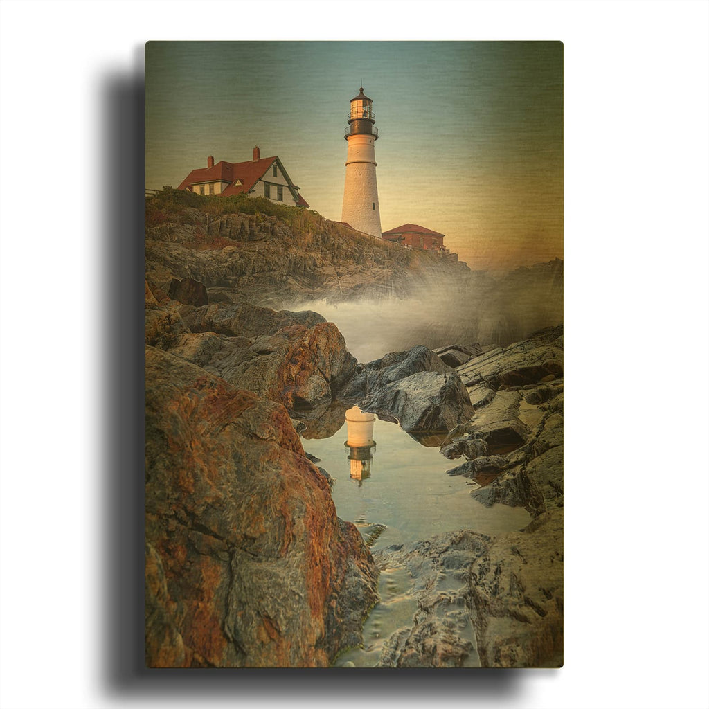 'Tidal Reflection' By Rick Berk Gold Metal Wall Art