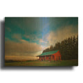 'The Cabin At Dawn' By Rick Berk Gold Metal Wall Art