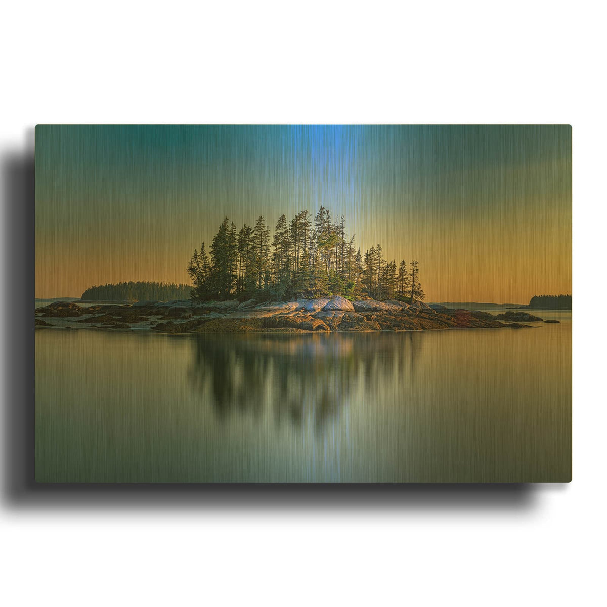 'Weir Island Maine' By Rick Berk Gold Metal Wall Art