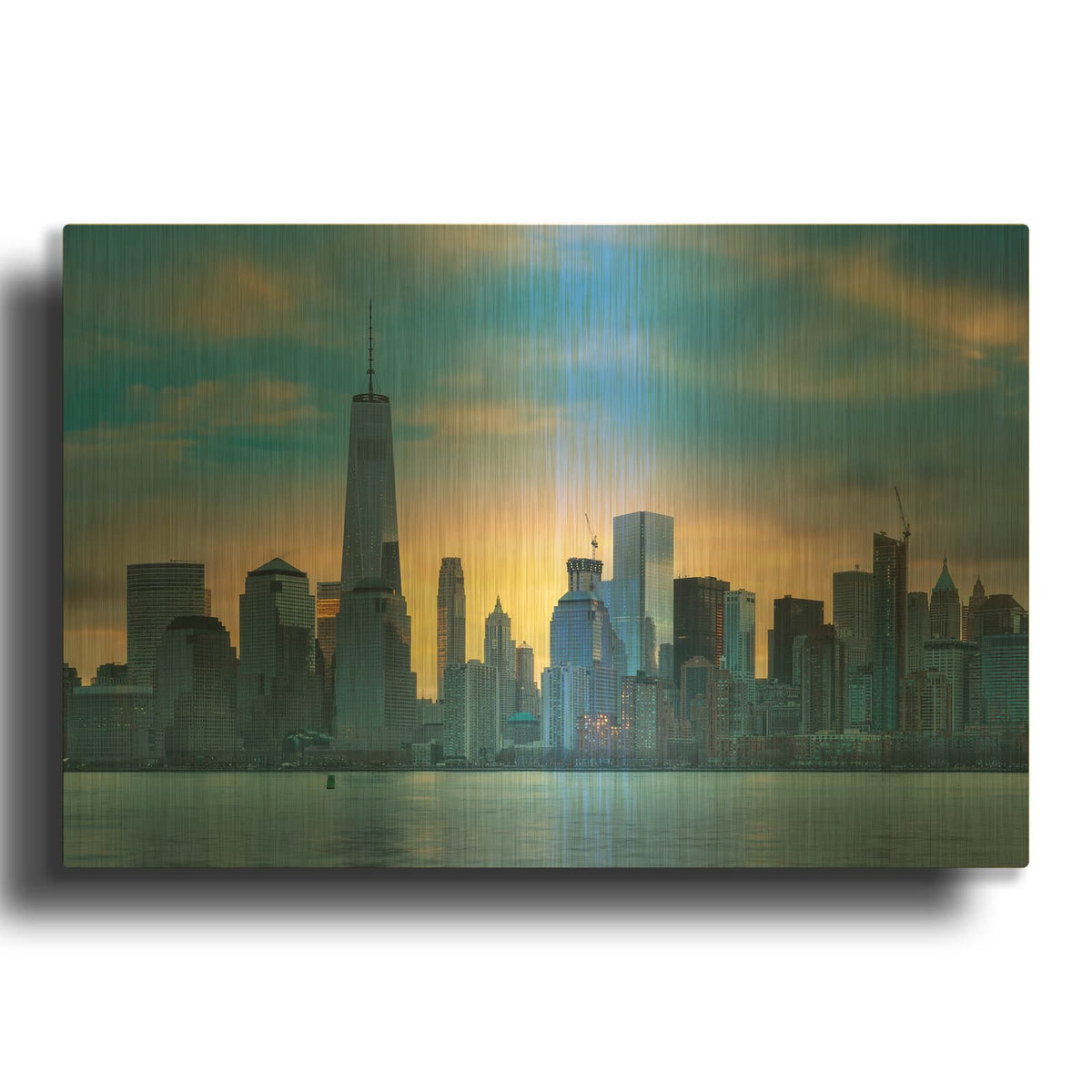 'Winter Sunrise New York City' By Rick Berk Gold Metal Wall Art