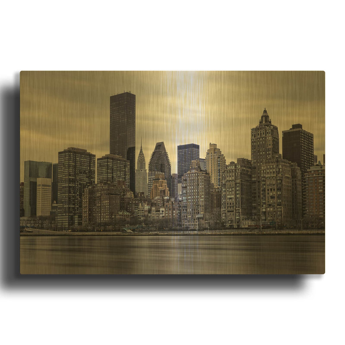 'The East Side' By Rick Berk Gold Metal Wall Art