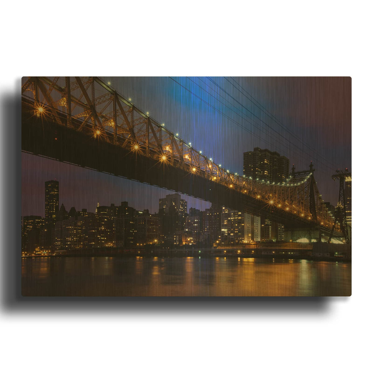 'Queensboro Bridge' By Rick Berk Gold Metal Wall Art