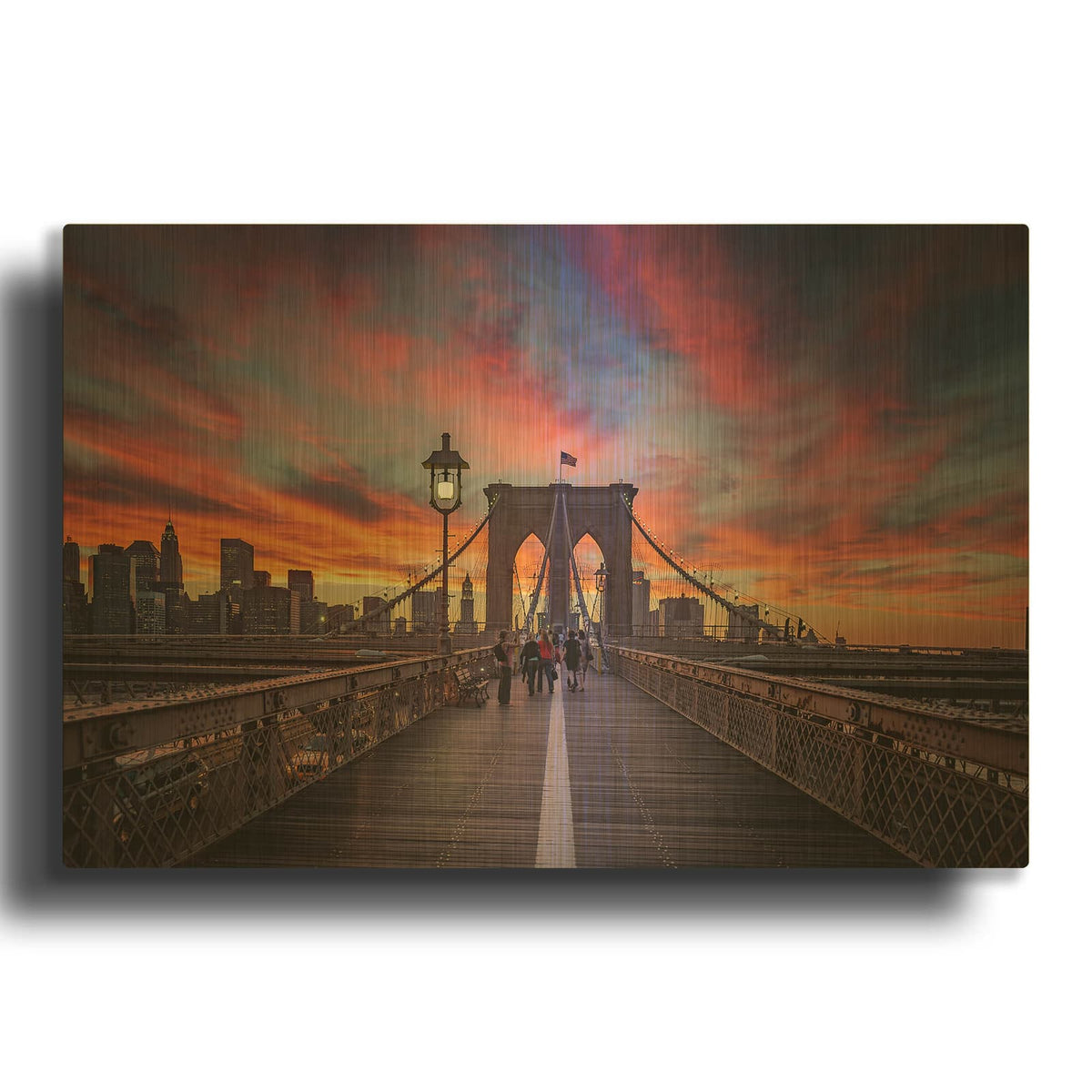 'Brooklyn Sunset' By Rick Berk Gold Metal Wall Art