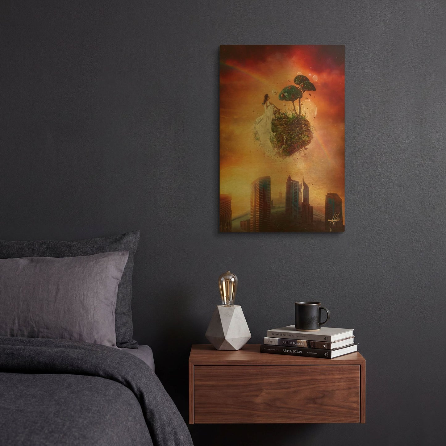 'Analog Park' By Mario Sanchez Nevado Gold Metal Wall Art