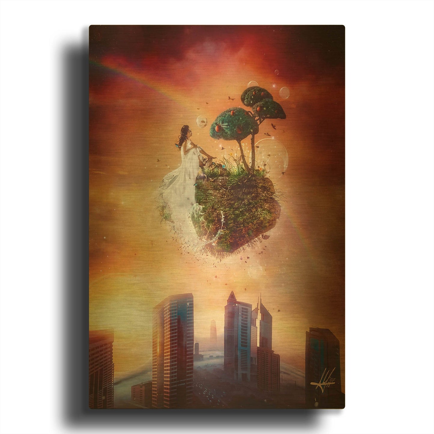 'Analog Park' By Mario Sanchez Nevado Gold Metal Wall Art