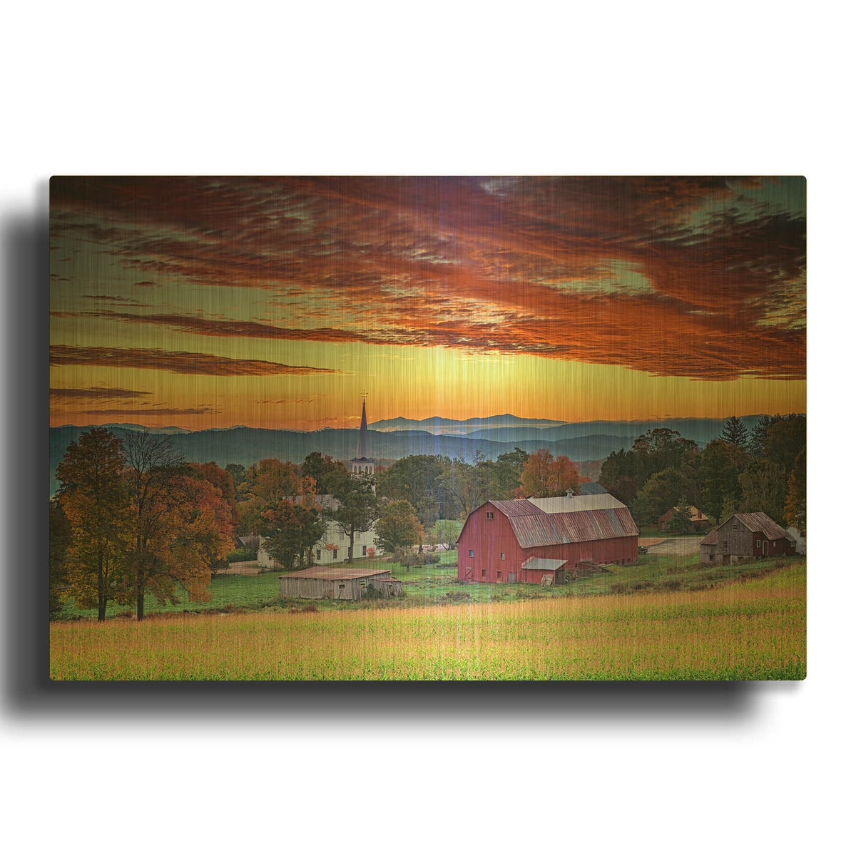 'Dawn In Peacham, Vt' By Rick Berk Gold Metal Wall Art