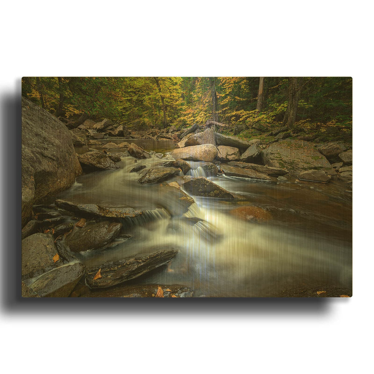 'Cascade Stream' By Rick Berk Gold Metal Wall Art