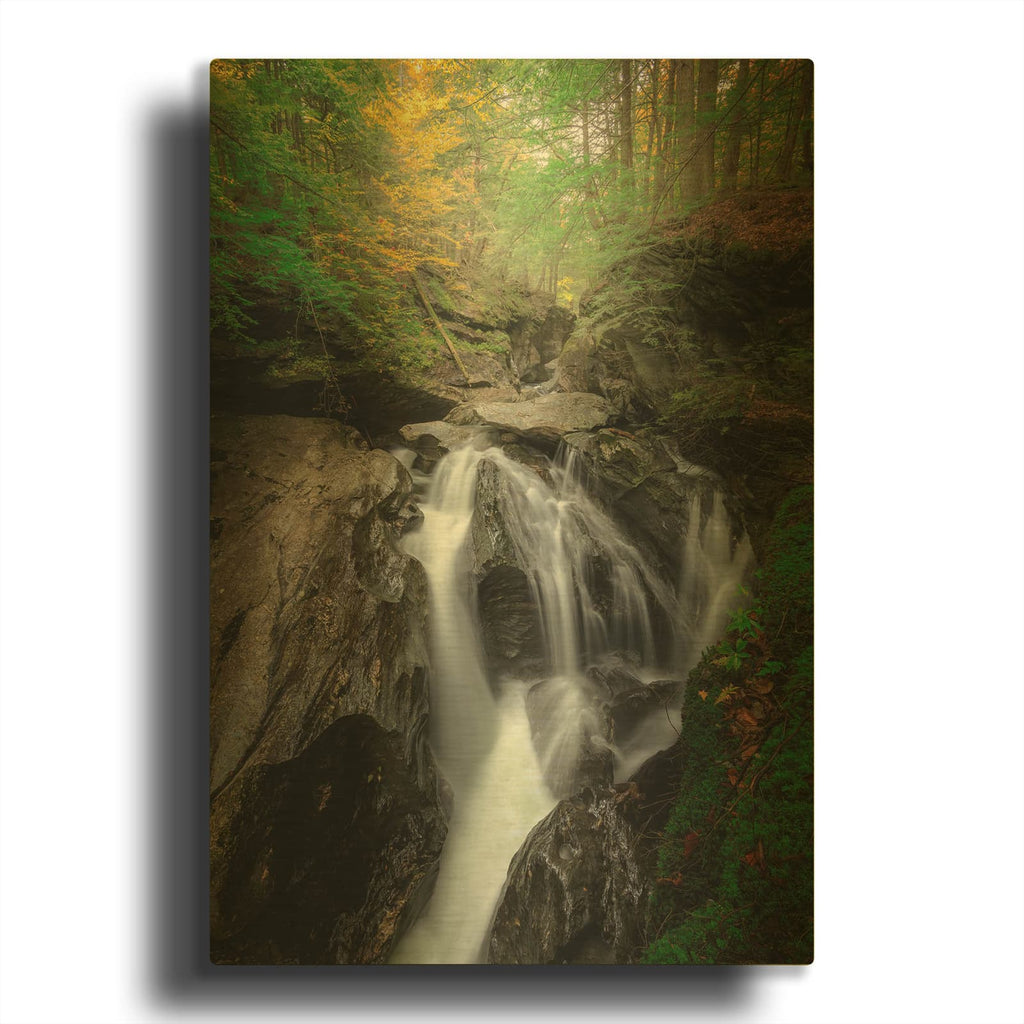 'Bingham Falls' By Rick Berk Gold Metal Wall Art