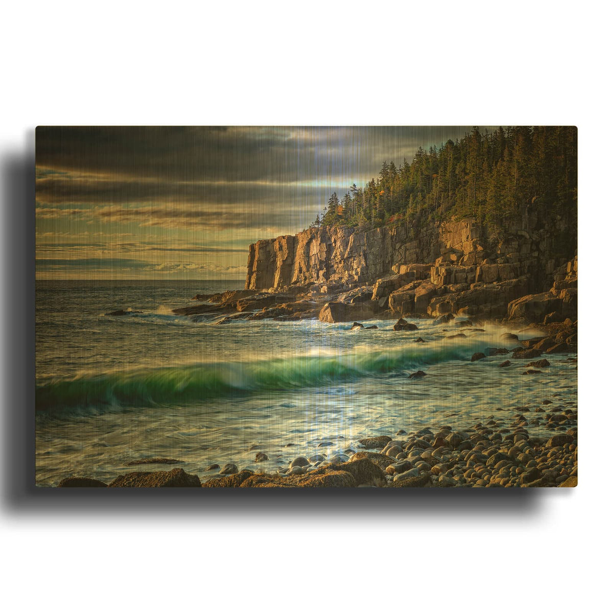 'Autumn Morning On Boulder Beach' By Rick Berk Gold Metal Wall Art